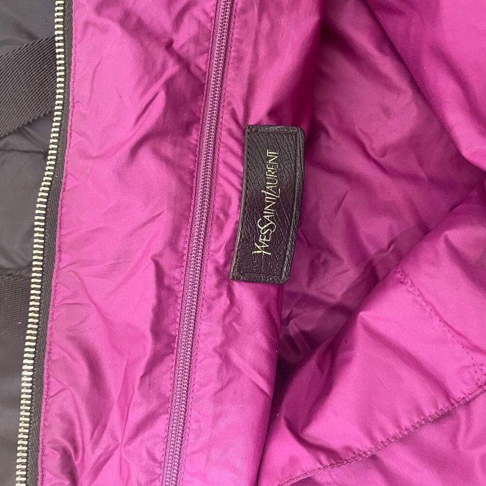 Yves Saint Laurent YSL Dark Brown‎ Nylon Duffle Bag Hampton Boston Travel Tote - Picture 7 of 11